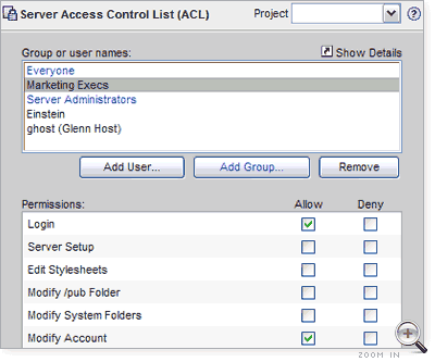 Server ACL Editor