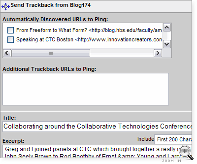 Pinging related external articles with trackback